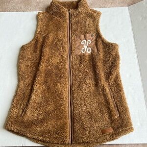 Marleylilly Monogrammed Sherpa Vest -EUC